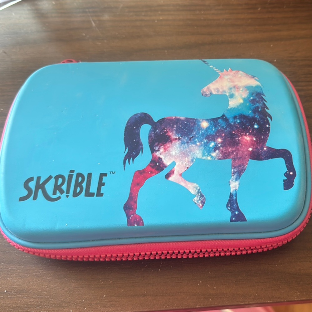 Blue Unicorn Pencil Case